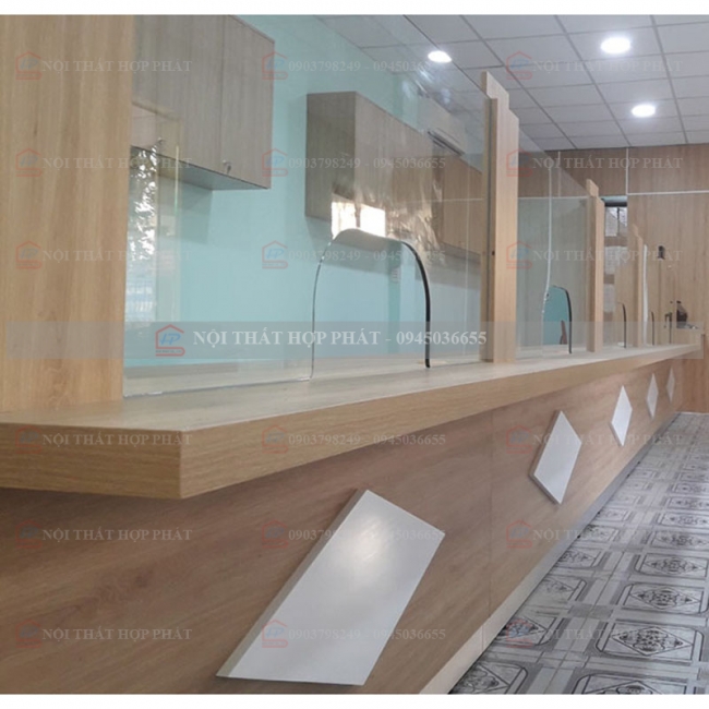 Quầy Lễ Tân Thấp QLTTG616 - Quầy Thu Ngân, Quầy Trung Tâm, Quầy Gỗ Công Nghiệp Hiện Đại